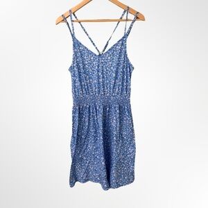 LAISHEN Women's Summer Boho V-Neck Spaghetti Strap Floral Sundress Size L